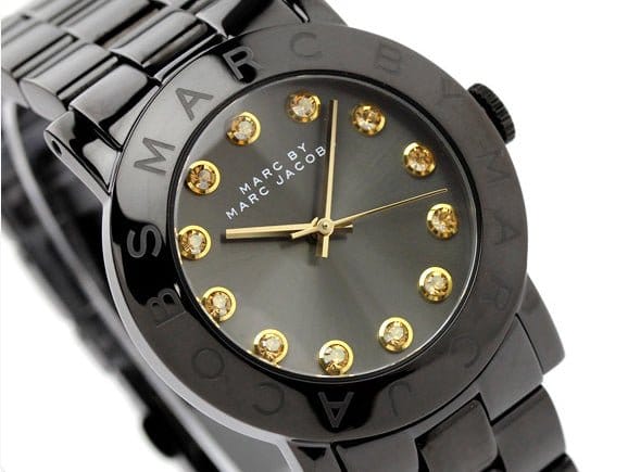 Marc Jacobs Amy Black Dial Black Steel Strap Watch for Women - MBM8595