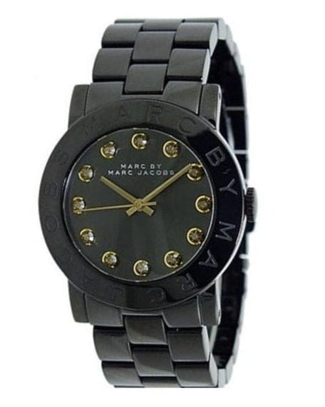 Marc Jacobs Amy Black Dial Black Steel Strap Watch for Women - MBM8595