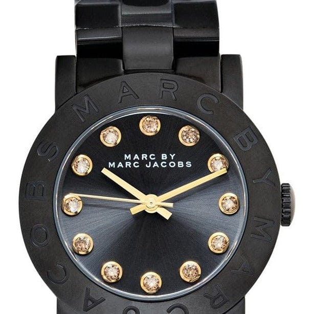 Marc Jacobs Amy Black Dial Black Steel Strap Watch for Women - MBM8595