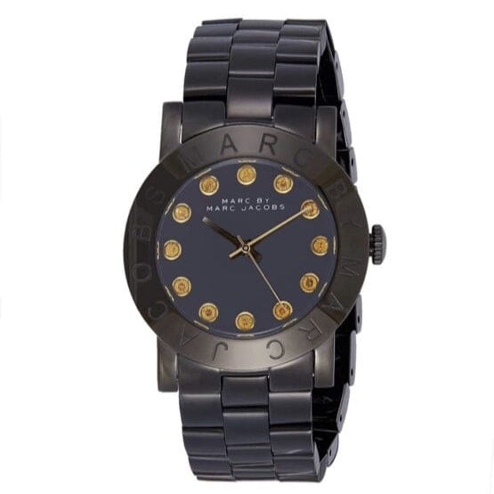 Marc Jacobs Amy Black Dial Black Steel Strap Watch for Women - MBM8595