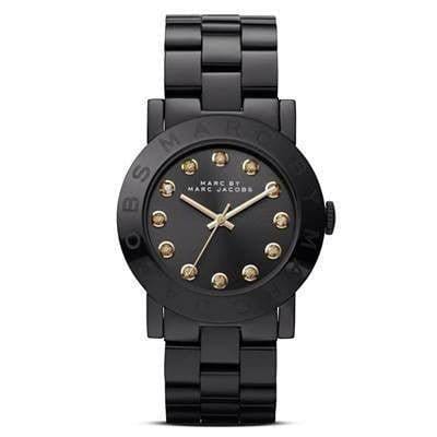 Marc Jacobs Amy Black Dial Black Steel Strap Watch for Women - MBM8595