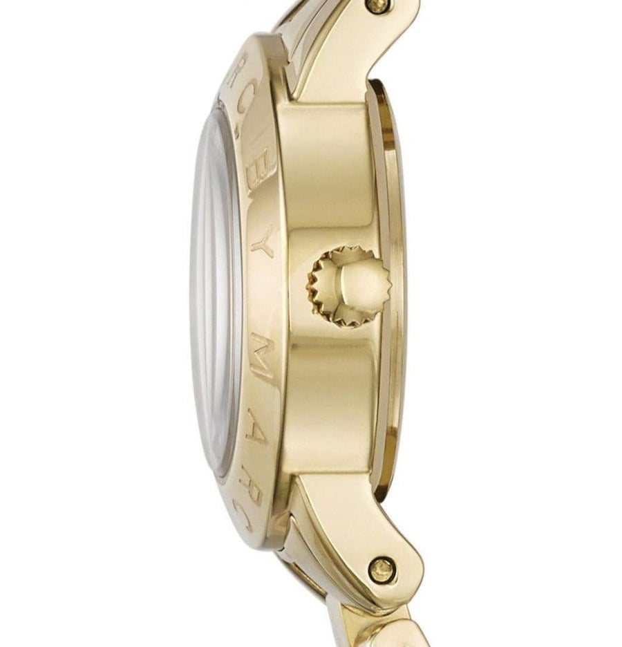 Marc Jacobs Amy Black Dial Gold Steel Strap Watch for Women - MBM3336