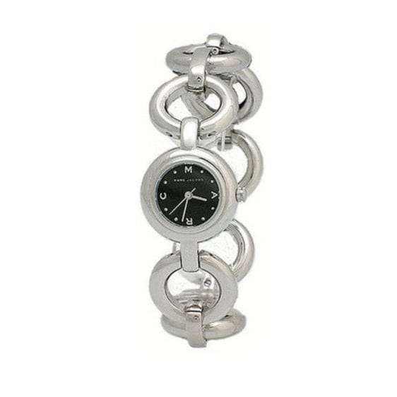 Marc Jacobs Amy Black Dial Silver Steel Strap Watch for Women - MBM3004