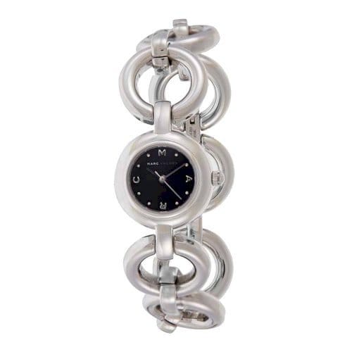 Marc Jacobs Amy Black Dial Silver Steel Strap Watch for Women - MBM3004