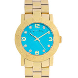 Marc Jacobs Amy Blue Dial Gold Steel Strap Watch for Women - MBM3220