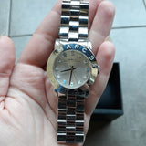 Marc Jacobs Amy Dexter Silver Dial Silver Steel Strap Watch for Women - MBM3214