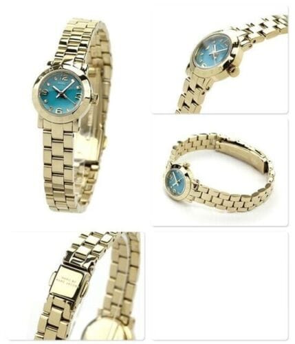 Marc Jacobs Amy Dinky Blue Dial Gold Steel Strap Watch for Women - MBM3229