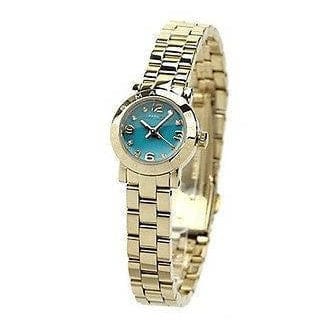 Marc Jacobs Amy Dinky Blue Dial Gold Steel Strap Watch for Women - MBM3229