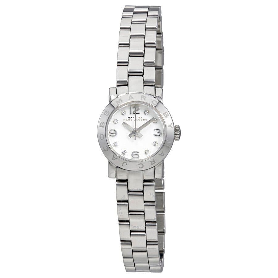 Marc Jacobs Amy Dinky White Dial Silver Steel Strap Watch for Women - MBM3225