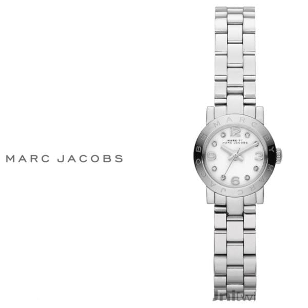Marc Jacobs Amy Dinky White Dial Silver Steel Strap Watch for Women - MBM3225