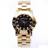 Marc Jacobs Amy Glitz Black Dial Gold Steel Strap Watch for Women - MBM3334
