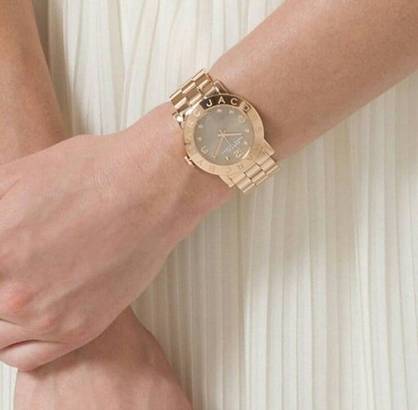 Marc Jacobs Amy Glitz Brown Dial Rose Gold Steel Strap Watch for Women - MBM3221