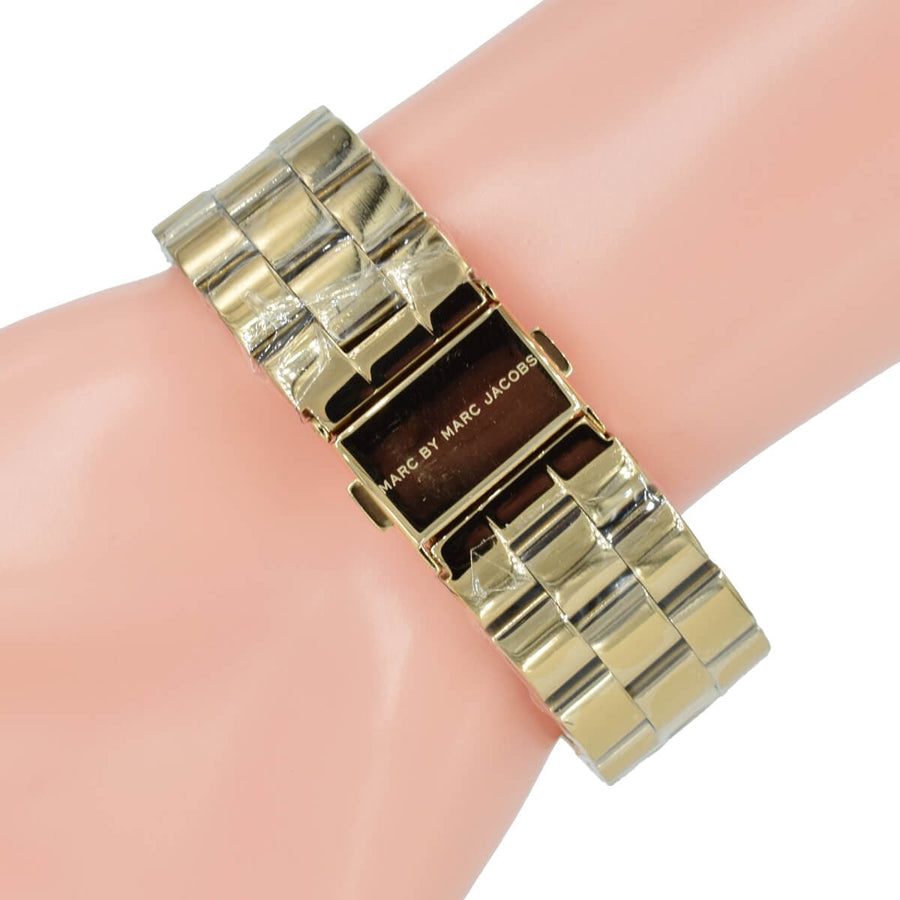 Marc Jacobs Amy Green Dial Gold Steel Strap Watch for Women - MBM8609