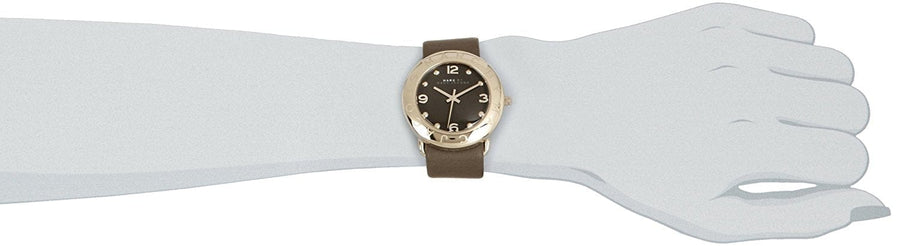 Marc Jacobs Amy Grey Dial Grey Leather Strap Watch for Women - MBM1153