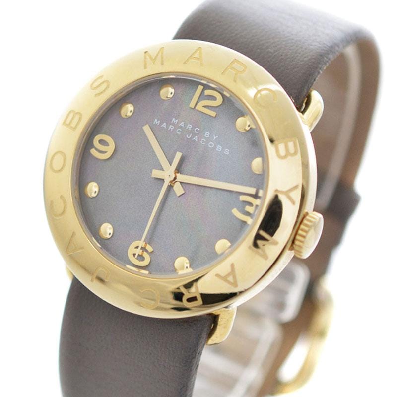 Marc Jacobs Amy Grey Dial Grey Leather Strap Watch for Women - MBM1287