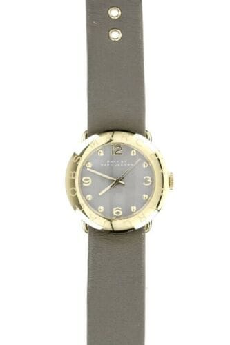 Marc Jacobs Amy Grey Dial Grey Leather Strap Watch for Women - MBM1287