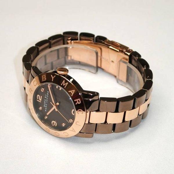 Marc Jacobs Amy Grey Dial Two Tone Steel Strap Watch for Women - MBM3195