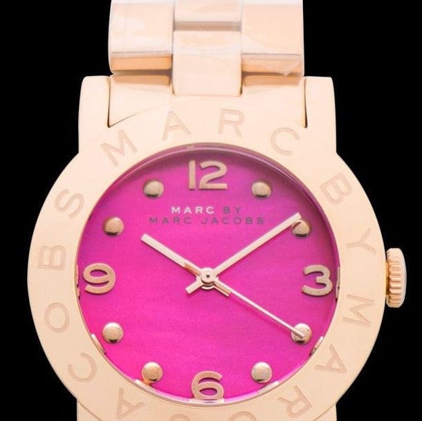 Marc Jacobs Amy Pink Dial Rose Gold Steel Strap Dial Watch for Women - MBM8625