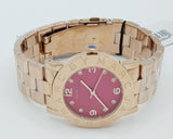 Marc Jacobs Amy Purple Dial Rose Gold Steel Strap Watch for Women - MBM8618