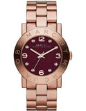 Marc Jacobs Amy Purple Dial Rose Gold Steel Strap Watch for Women - MBM8618