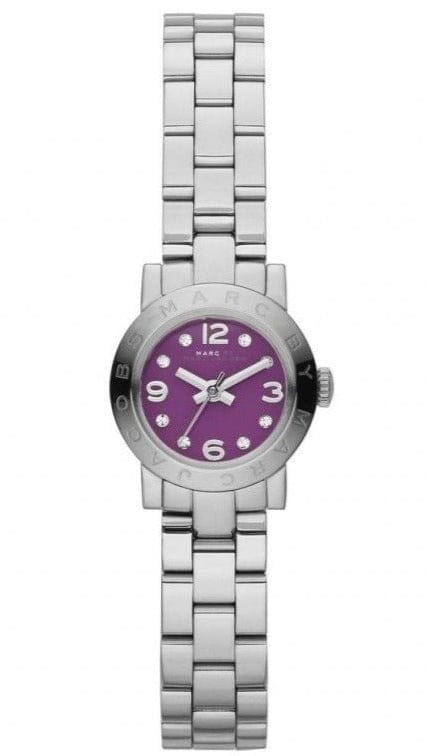 Marc Jacobs Amy Purple Dial Silver Steel Strap Watch for Women - MBM3228