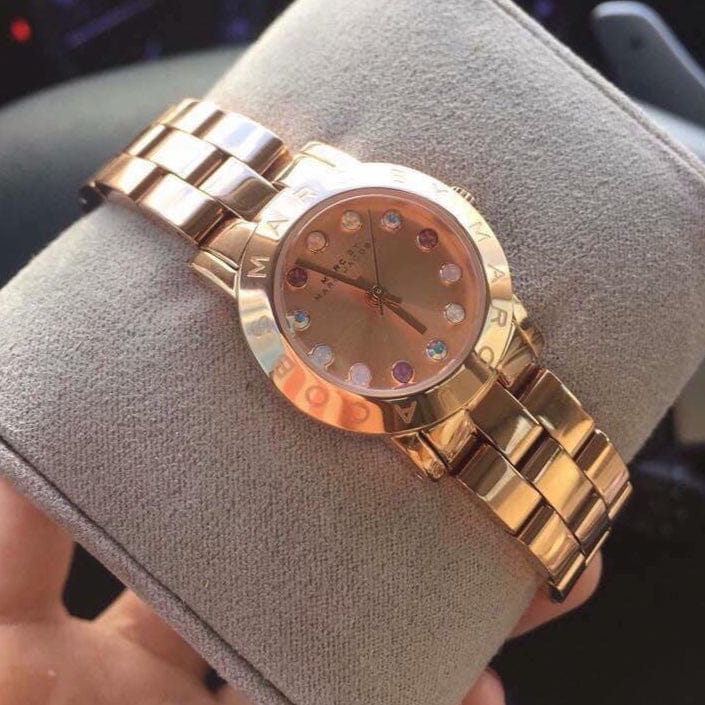 Marc Jacobs Amy Rose Gold Dial Rose Gold Steel Strap Watch for Women - MBM3219