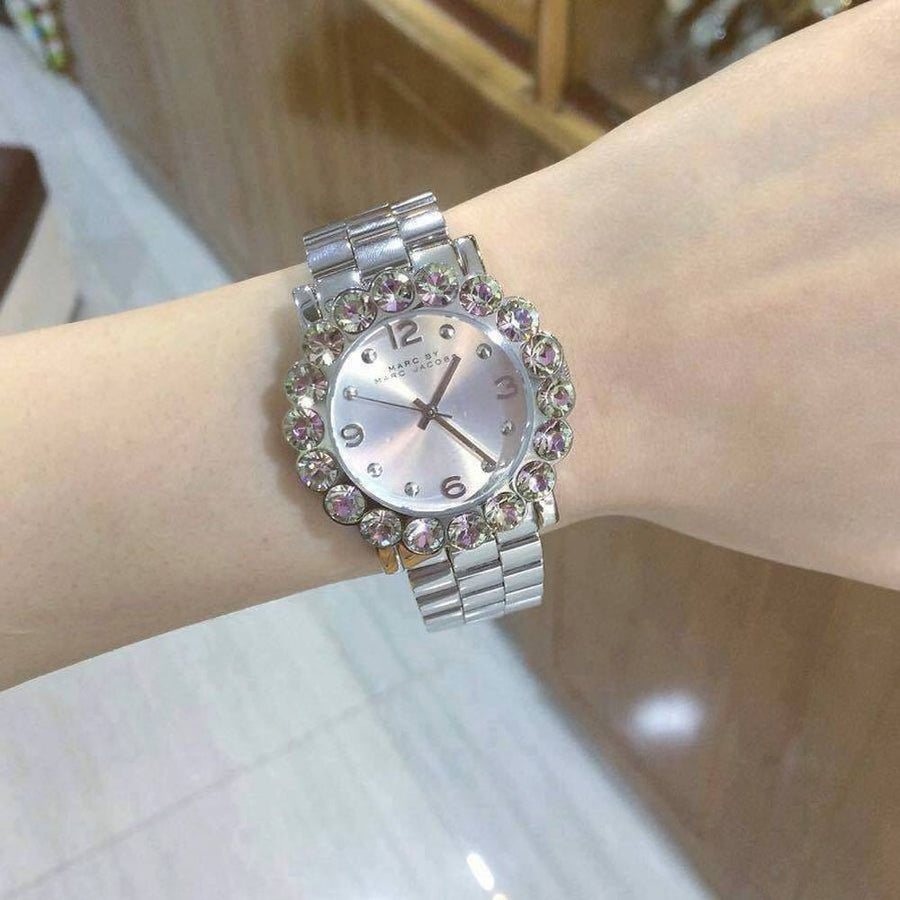 Marc Jacobs Amy Silver Dial Silver Steel Strap Watch for Women - MBM3222