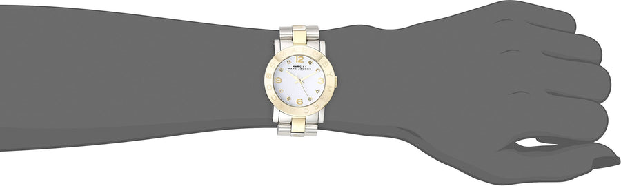 Marc Jacobs Amy Silver Dial Two Tone Steel Strap Watch for Women - MBM3139