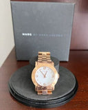 Marc Jacobs Amy White Dial Rose Gold Steel Strap Watch for Women - MBM3077