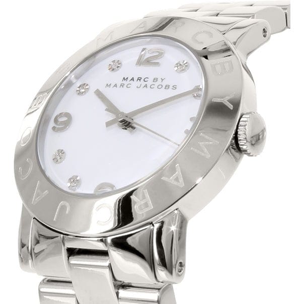 Marc Jacobs Amy White Dial Silver Steel Strap Watch for Women - MBM3054