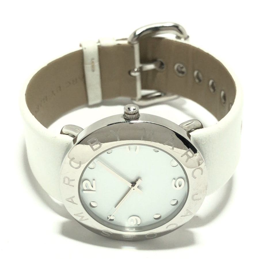 Marc Jacobs Amy White Dial White Leather Strap Watch for Women - MBM1136