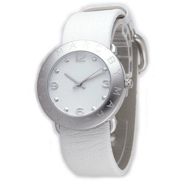 Marc Jacobs Amy White Dial White Leather Strap Watch for Women - MBM1136
