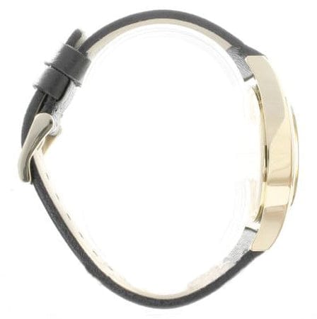 Marc Jacobs Baby Dave Gold Dial Black Leather Strap Watch for Women - MBM1264