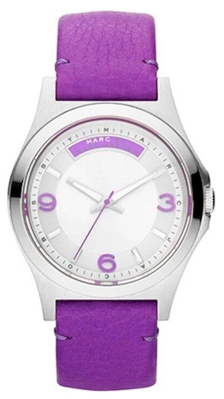 Marc Jacobs Baby Dave Silver Dial Purple Leather Strap Watch for Women - MBM1262