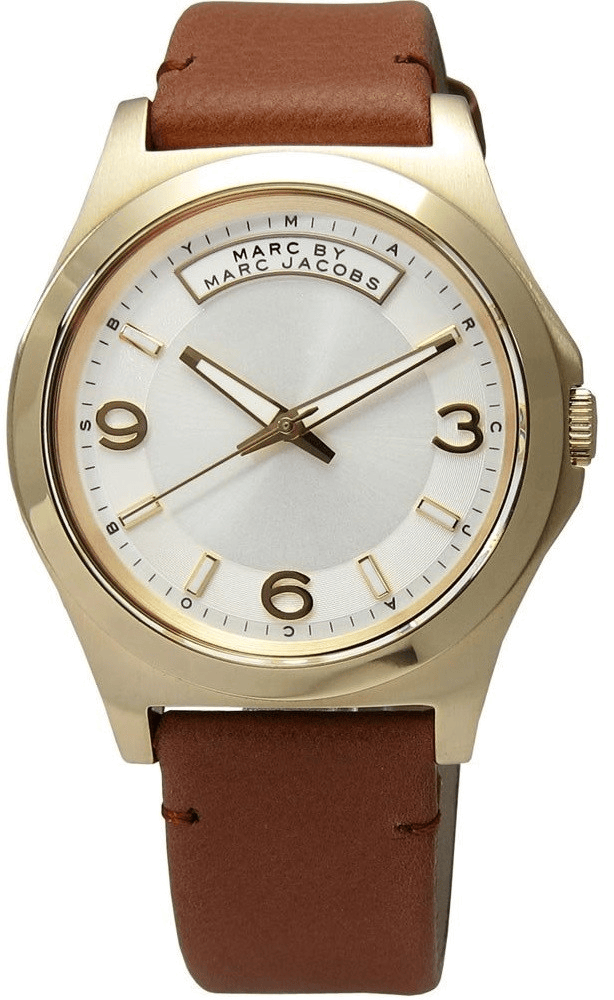 Marc Jacobs Baby Dave White Dial Brown Leather Strap Watch for Women - MBM1261