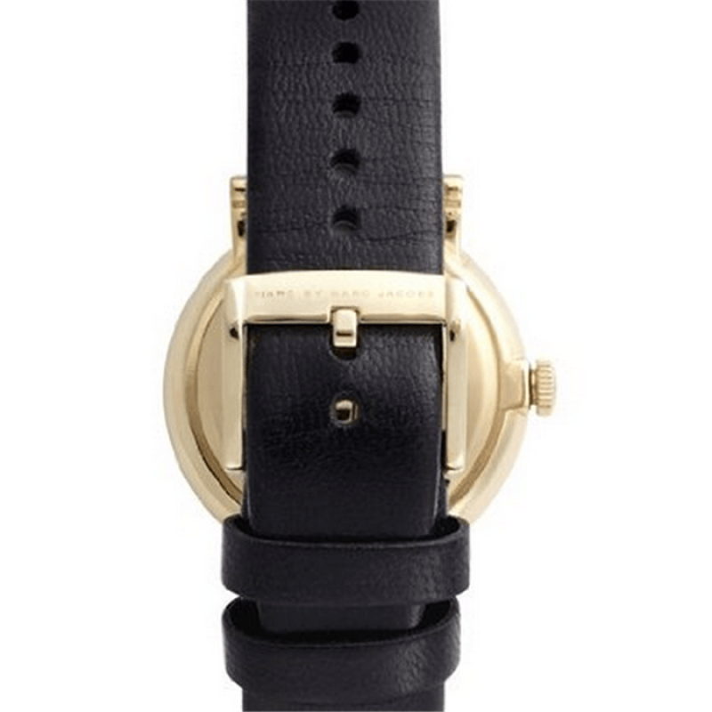 Marc Jacobs Baker Black Dial Black Leather Strap Watch for Women - MBM1269