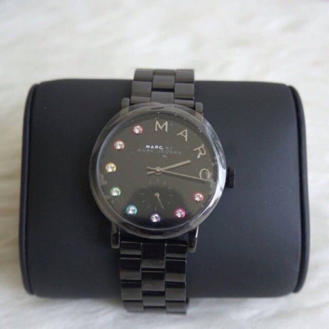 Marc Jacobs Baker Black Dial Black Steel Strap Watch for Women - MBM3425