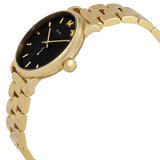 Marc Jacobs Baker Black Dial Gold Steel Strap Watch for Women - MBM3355