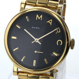 Marc Jacobs Baker Black Dial Gold Steel Strap Watch for Women - MBM3355