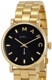 Marc Jacobs Baker Black Dial Gold Steel Strap Watch for Women - MBM3355