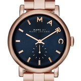 Marc Jacobs Baker Blue Dial Rose Gold Steel Strap Watch for Women - MBM3330