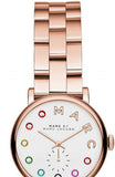 Marc Jacobs Baker Dexter White Dial Rose Gold Steel Strap Watch for Women - MBM3443