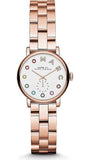 Marc Jacobs Baker Dexter White Dial Rose Gold Steel Strap Watch for Women - MBM3443