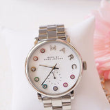 Marc Jacobs Baker Dexter White Dial Silver Steel Strap Watch for Women - MBM3423