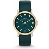 Marc Jacobs Baker Green Dial Green Leather Strap Watch for Women - MBM1268