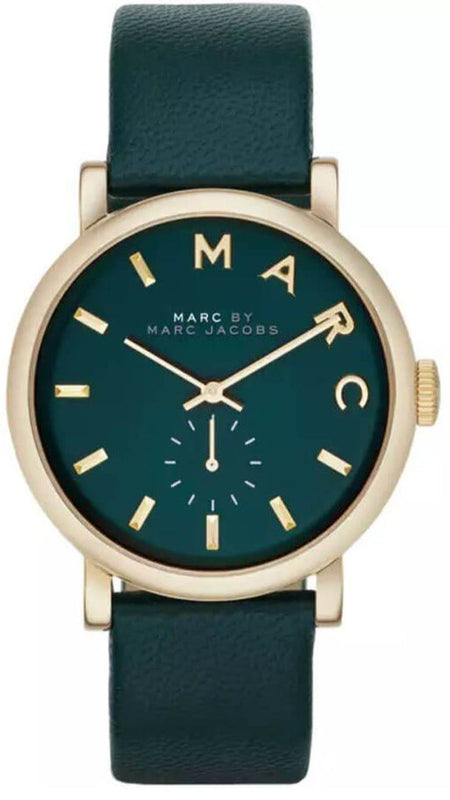 Marc Jacobs Baker Green Dial Green Leather Strap Watch for Women - MBM1268