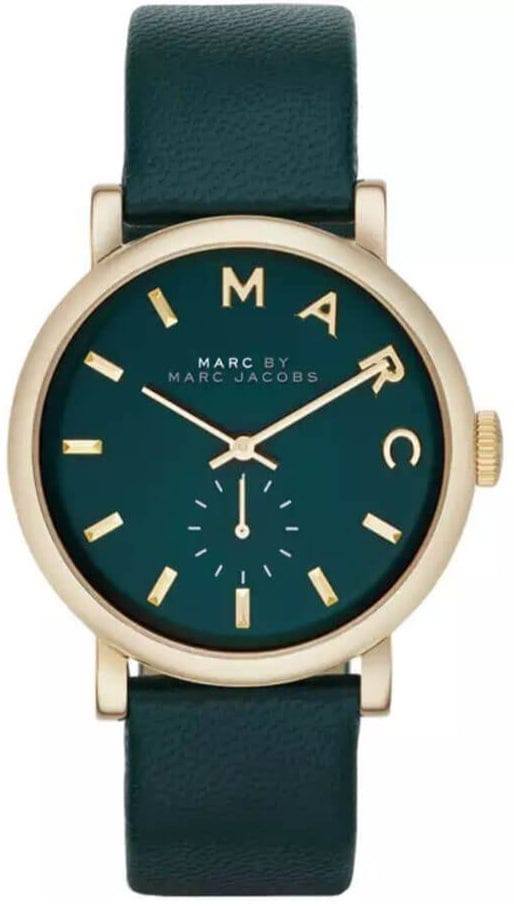 Marc Jacobs Baker Green Dial Green Leather Strap Watch for Women - MBM1268