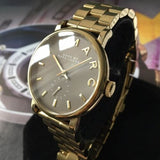 Marc Jacobs Baker Grey Dial Gold Steel Strap Watch for Women - MBM3281