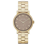 Marc Jacobs Baker Grey Dial Gold Steel Strap Watch for Women - MBM3281