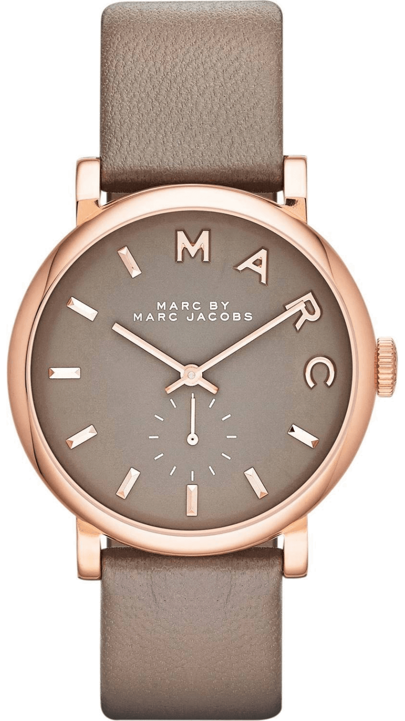 Marc Jacobs Baker Grey Dial Grey Leather Strap Watch for Women - MBM1266